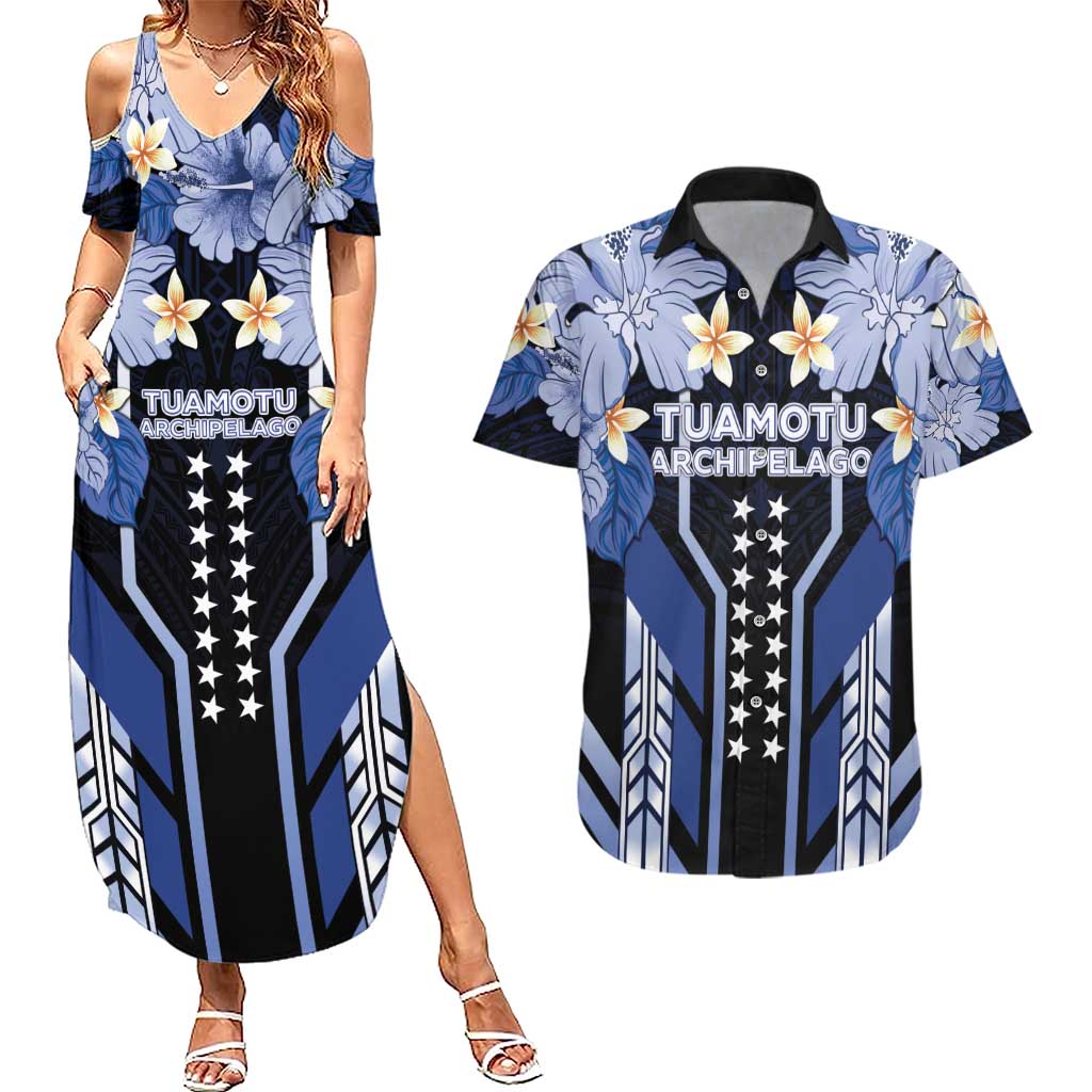 French Polynesia Tuamotu Archipelago Couples Matching Summer Maxi Dress and Hawaiian Shirt Polynesian Pattern Unique Style