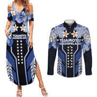 French Polynesia Tuamotu Archipelago Couples Matching Summer Maxi Dress and Long Sleeve Button Shirt Polynesian Pattern Unique Style
