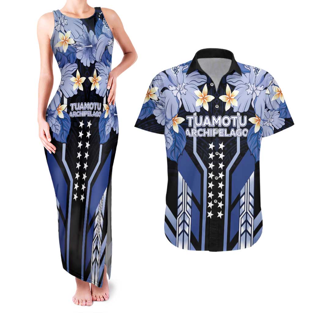 French Polynesia Tuamotu Archipelago Couples Matching Tank Maxi Dress and Hawaiian Shirt Polynesian Pattern Unique Style