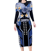 French Polynesia Tuamotu Archipelago Family Matching Long Sleeve Bodycon Dress and Hawaiian Shirt Polynesian Pattern Unique Style