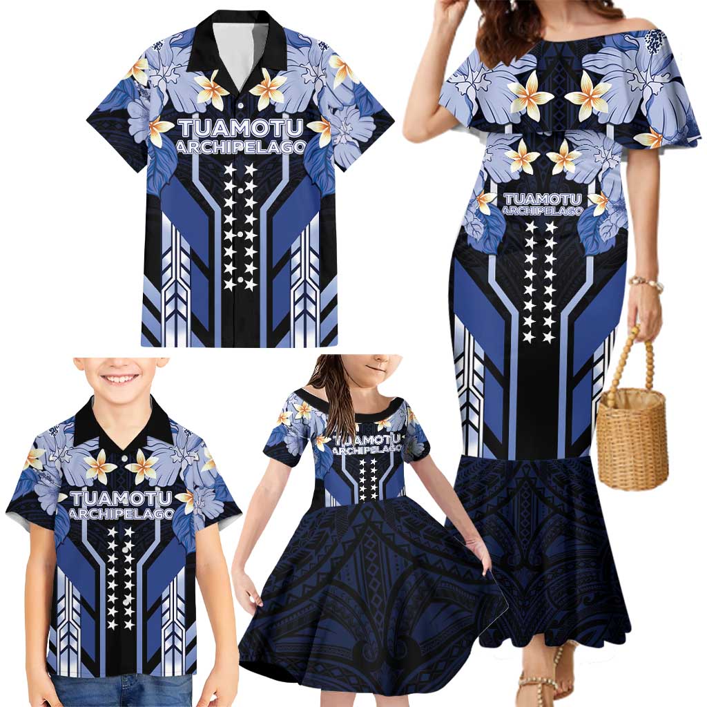 French Polynesia Tuamotu Archipelago Family Matching Mermaid Dress and Hawaiian Shirt Polynesian Pattern Unique Style