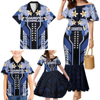 French Polynesia Tuamotu Archipelago Family Matching Mermaid Dress and Hawaiian Shirt Polynesian Pattern Unique Style