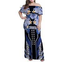 French Polynesia Tuamotu Archipelago Family Matching Off Shoulder Maxi Dress and Hawaiian Shirt Polynesian Pattern Unique Style