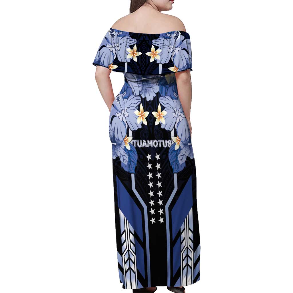 French Polynesia Tuamotu Archipelago Family Matching Off Shoulder Maxi Dress and Hawaiian Shirt Polynesian Pattern Unique Style