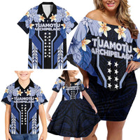 French Polynesia Tuamotu Archipelago Family Matching Off Shoulder Short Dress and Hawaiian Shirt Polynesian Pattern Unique Style