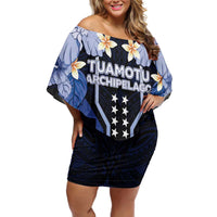 French Polynesia Tuamotu Archipelago Family Matching Off Shoulder Short Dress and Hawaiian Shirt Polynesian Pattern Unique Style