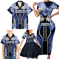 French Polynesia Tuamotu Archipelago Family Matching Short Sleeve Bodycon Dress and Hawaiian Shirt Polynesian Pattern Unique Style