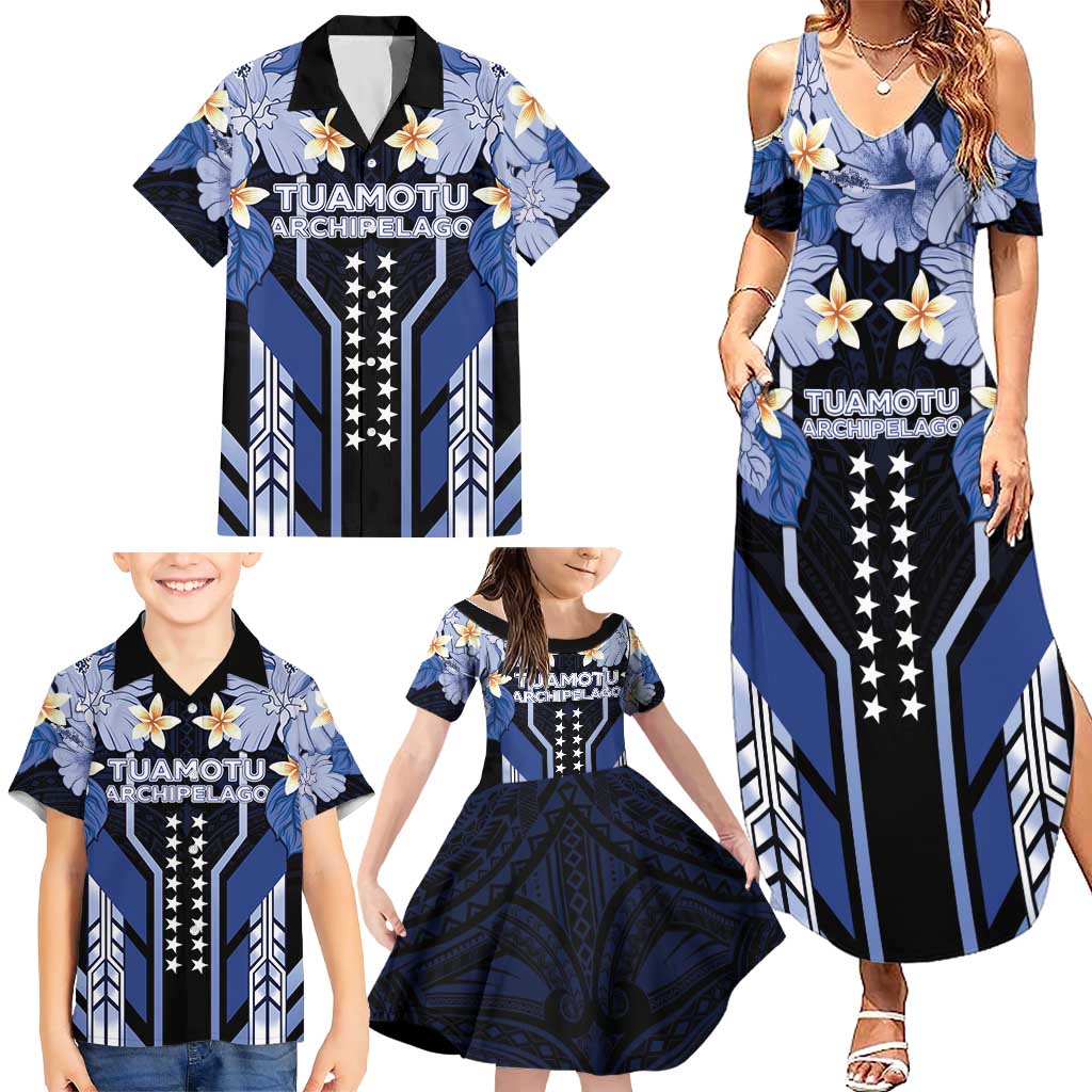 French Polynesia Tuamotu Archipelago Family Matching Summer Maxi Dress and Hawaiian Shirt Polynesian Pattern Unique Style