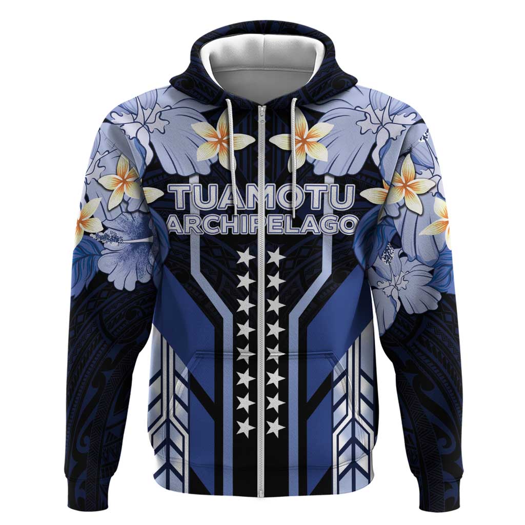 French Polynesia Tuamotu Archipelago Hoodie Polynesian Pattern Unique Style LT05 Zip Hoodie Navy - Polynesian Pride