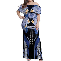 French Polynesia Tuamotu Archipelago Off Shoulder Maxi Dress Polynesian Pattern Unique Style