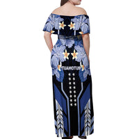 French Polynesia Tuamotu Archipelago Off Shoulder Maxi Dress Polynesian Pattern Unique Style