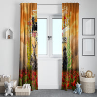 Australia And New Zealand ANZAC Day Window Curtain Kangaroo And Kiwi Bird Soldiers Lest We Forget