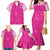 New Zealand Fern Women Rugby Custom Family Matching Mermaid Dress and Hawaiian Shirt Pink Maori Pattern