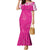 New Zealand Fern Women Rugby Custom Family Matching Mermaid Dress and Hawaiian Shirt Pink Maori Pattern
