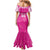New Zealand Fern Women Rugby Custom Family Matching Mermaid Dress and Hawaiian Shirt Pink Maori Pattern
