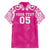 New Zealand Fern Women Rugby Custom Family Matching Short Sleeve Bodycon Dress and Hawaiian Shirt Pink Maori Pattern