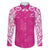 New Zealand Fern Women Rugby Custom Family Matching Short Sleeve Bodycon Dress and Hawaiian Shirt Pink Maori Pattern