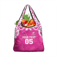 New Zealand Fern Women Rugby Custom Grocery Bag Pink Maori Pattern LT05 1-pack One Size Pink - Polynesian Pride