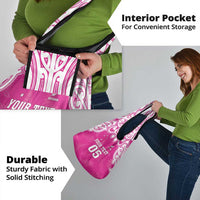 New Zealand Fern Women Rugby Custom Grocery Bag Pink Maori Pattern LT05 - Polynesian Pride