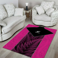 New Zealand Fern Rugby Area Rug Pink Maori Pattern
