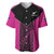New Zealand Fern Rugby Custom Baseball Jersey Pink Maori Pattern