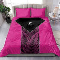 New Zealand Fern Rugby Bedding Set Pink Maori Pattern