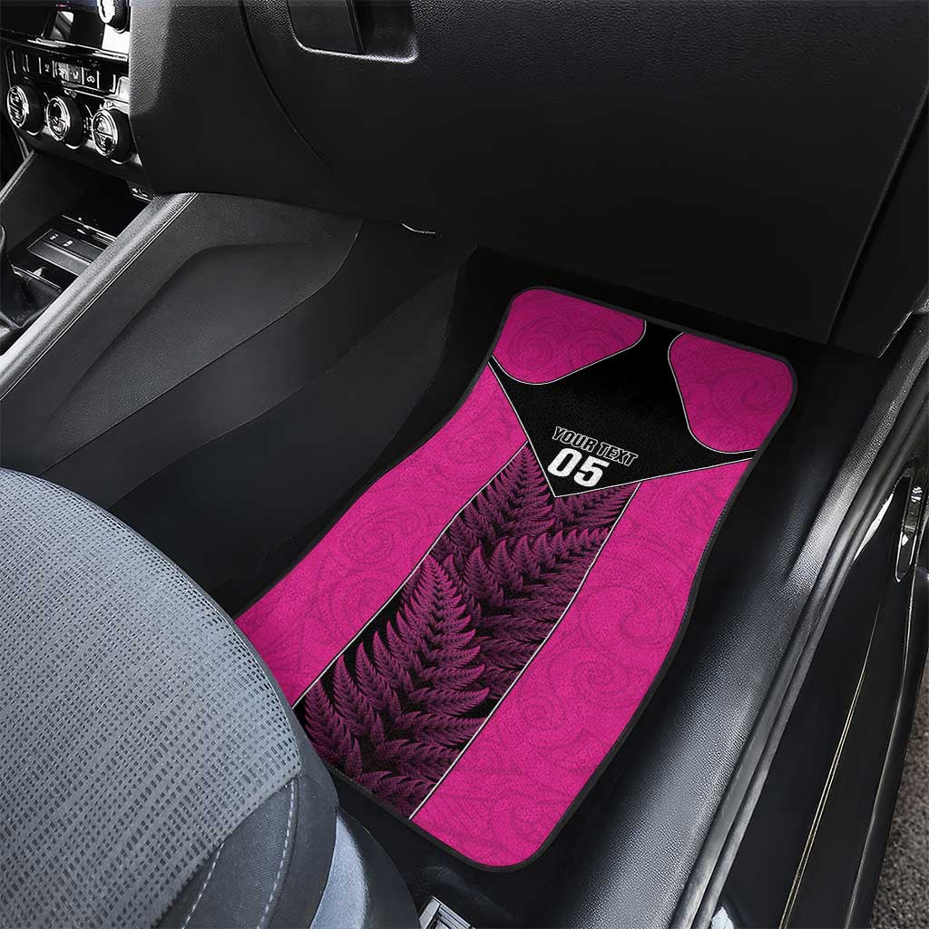 New Zealand Fern Rugby Car Mats Pink Maori Pattern