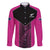 New Zealand Fern Rugby Custom Family Matching Mermaid Dress and Hawaiian Shirt Pink Maori Pattern