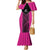 New Zealand Fern Rugby Custom Family Matching Mermaid Dress and Hawaiian Shirt Pink Maori Pattern