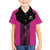 New Zealand Fern Rugby Custom Family Matching Off The Shoulder Long Sleeve Dress and Hawaiian Shirt Pink Maori Pattern