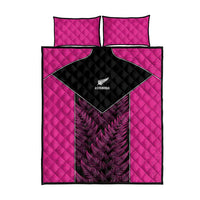 New Zealand Fern Rugby Quilt Bed Set Pink Maori Pattern