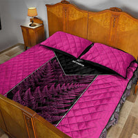 New Zealand Fern Rugby Quilt Bed Set Pink Maori Pattern