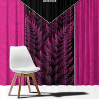 New Zealand Fern Rugby Window Curtain Pink Maori Pattern