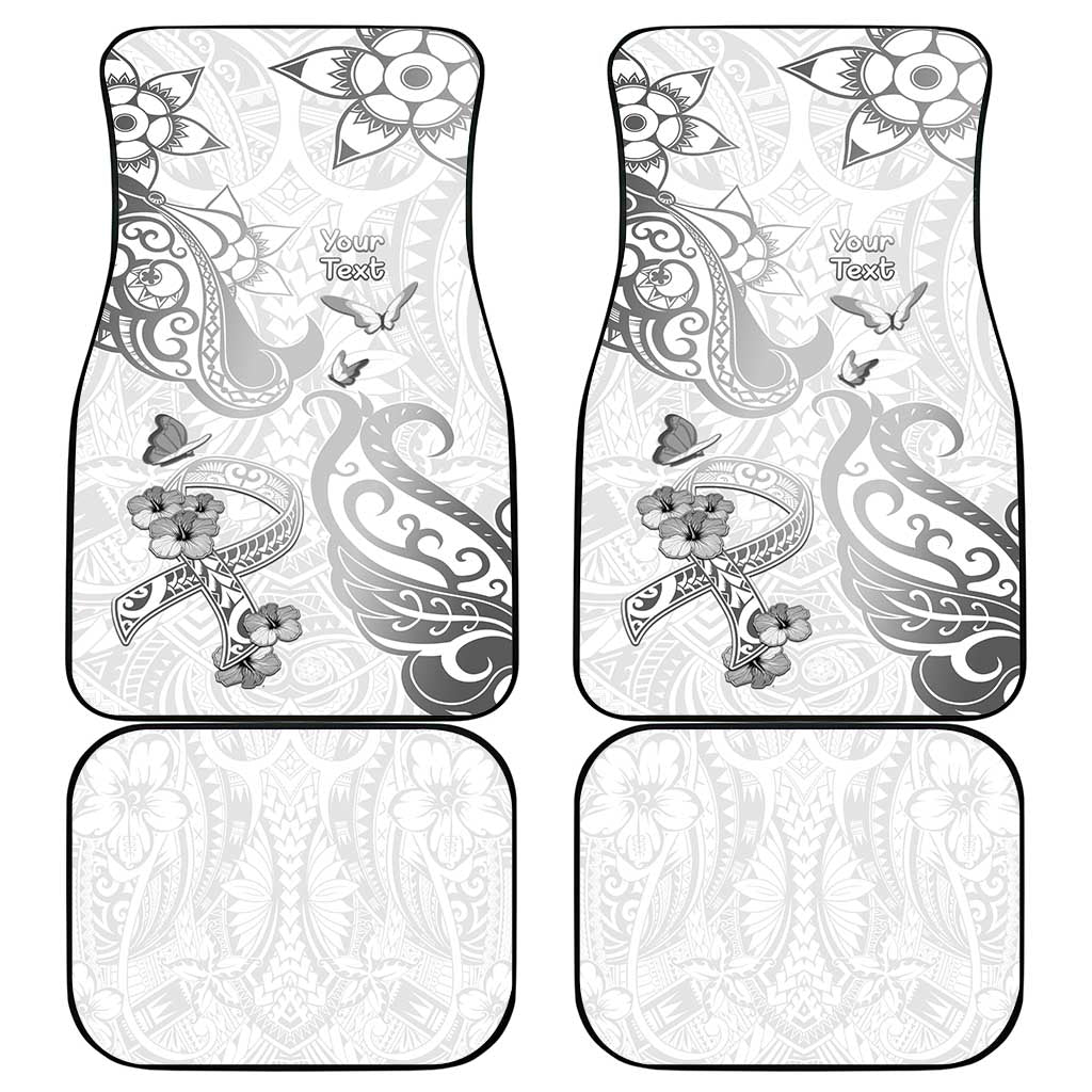 Brain Cancer Awareness Car Mats Ribbon Polynesian Pattern