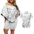 Personalised Brain Cancer Awareness Couples Matching Off Shoulder Short Dress and Hawaiian Shirt Ribbon Polynesian Pattern