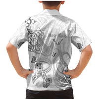 Personalised Brain Cancer Awareness Family Matching Mermaid Dress and Hawaiian Shirt Ribbon Polynesian Pattern