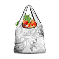 Brain Cancer Awareness Grocery Bag Ribbon Polynesian Pattern LT05 1-pack One Size White - Polynesian Pride
