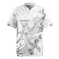 Personalised Brain Cancer Awareness Rugby Jersey Ribbon Polynesian Pattern