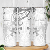 Personalised Brain Cancer Awareness Skinny Tumbler Ribbon Polynesian Pattern