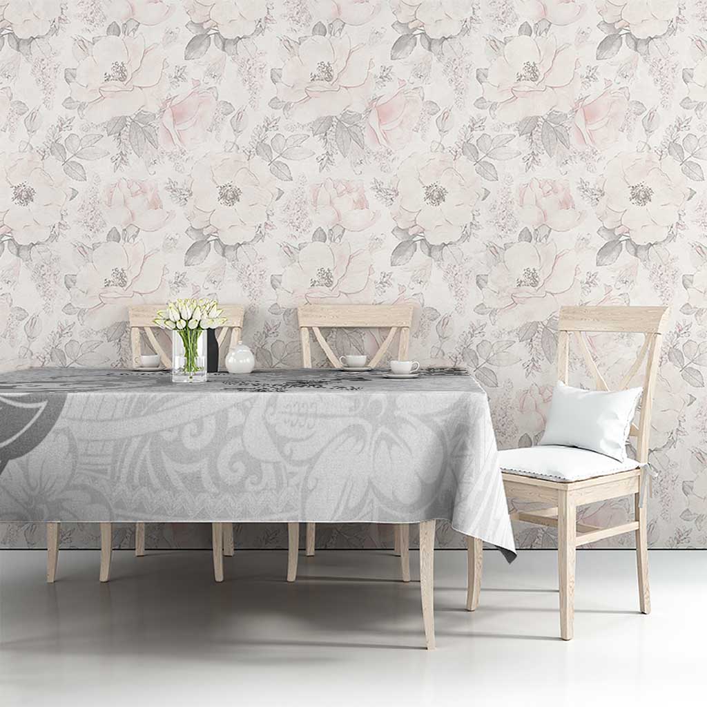 Brain Cancer Awareness Tablecloth Ribbon Polynesian Pattern