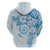 Polynesian Pattern With Plumeria Flowers Hoodie Blue