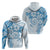 Polynesian Pattern With Plumeria Flowers Hoodie Blue