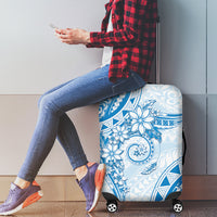 Polynesian Pattern With Plumeria Flowers Luggage Cover Blue LT05 - Polynesian Pride