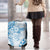 Polynesian Pattern With Plumeria Flowers Luggage Cover Blue