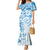 Polynesian Pattern With Plumeria Flowers Mermaid Dress Blue