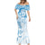 Polynesian Pattern With Plumeria Flowers Mermaid Dress Blue