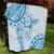 Polynesian Pattern With Plumeria Flowers Quilt Blue