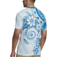Polynesian Pattern With Plumeria Flowers Rugby Jersey Blue