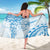 Polynesian Pattern With Plumeria Flowers Sarong Blue