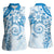 Polynesian Pattern With Plumeria Flowers Women Sleeveless Polo Shirt Blue